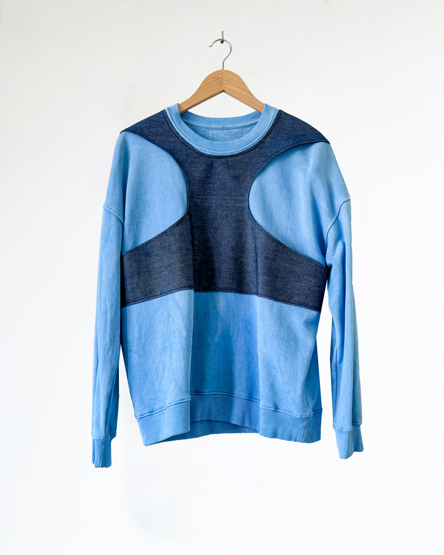 Felpa manica lunga girocollo 100% cotone con tintura artigianale